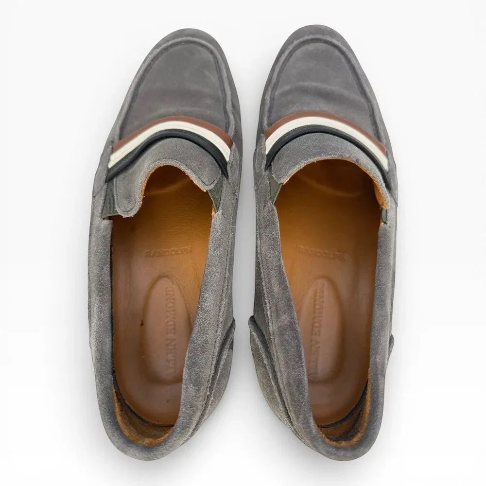 Allen Edmonds Randolph Signature Loafers Men's Sz 8.5D Gray Suede Comfort Shoes